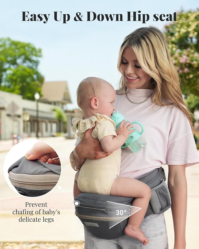 MOMTORY Carryall™ Pro Baby Carrier, Safety-Certified 6-in-1 Baby Carrier Newborn to Toddler, Detachable Baby Holder Carrier with Hip Seat, Ergonomic Cozy Baby Front and Back Carrier for 7-50lbs