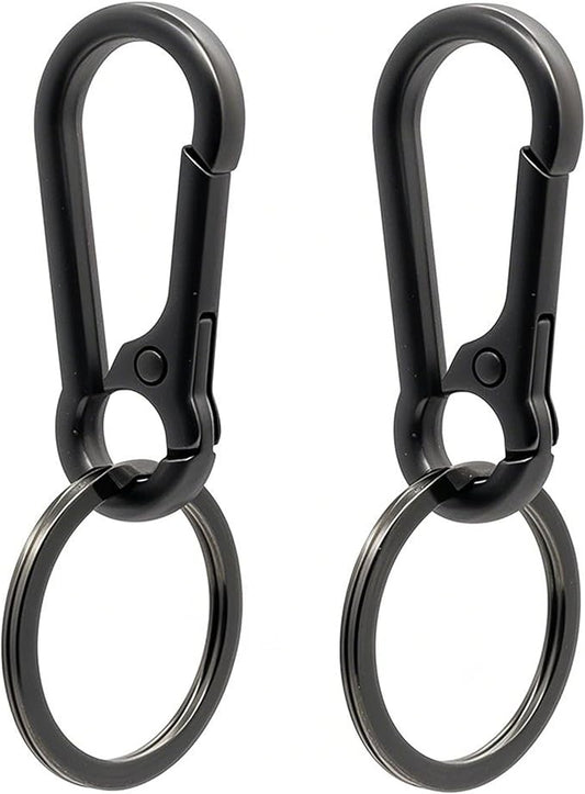 Keychain Keyring Set for Men Women Classic Metal Home Car Key Holder Organizer Portable Carabiner Clip Accessories 2PCS