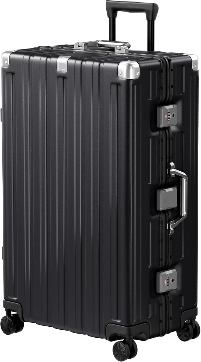 Krute Luggage 28 Inch Checked Suitcase with Spinner Wheels Zipperless Aluminum Frame Luggages TSA Lock No Zipper Hardshell Lightweight PC+ABS Large Suitcases