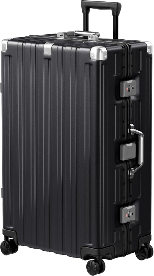 Krute Luggage 28 Inch Checked Suitcase with Spinner Wheels Zipperless Aluminum Frame Luggages TSA Lock No Zipper Hardshell Lightweight PC+ABS Large Suitcases