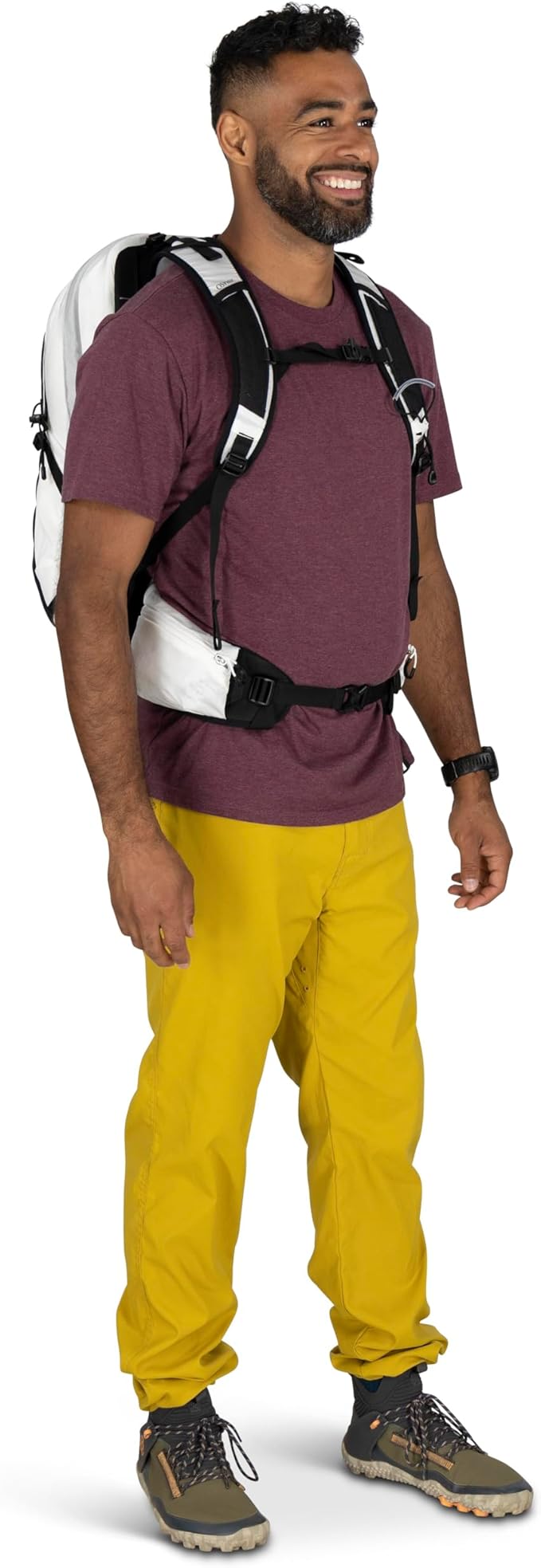 Osprey Talon 22L Men's Lightweight Hiking Backpack with Hipbelt, White/Black