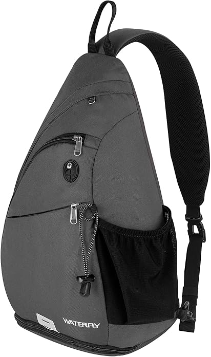 WATERFLY Large Crossbody Sling Bag: Over Shoulder Backpack Daypack Casual Cross Chest Side Pack
