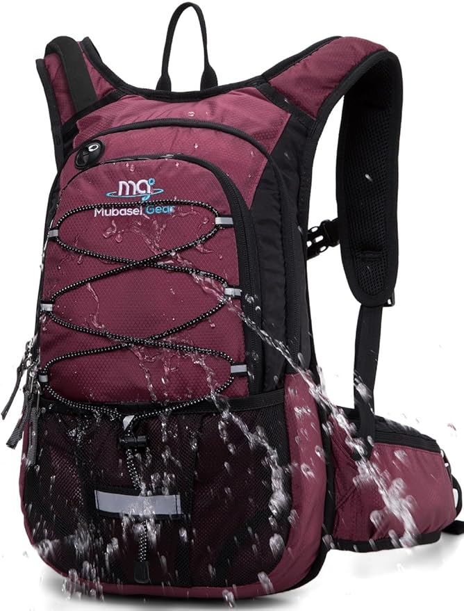 15L Insulated Hydration Backpack Pack with 2L Water Bladder Lightweight Hiking Backpack Bag for Women Men Daypack for Hiking Running Festival Camping Biking