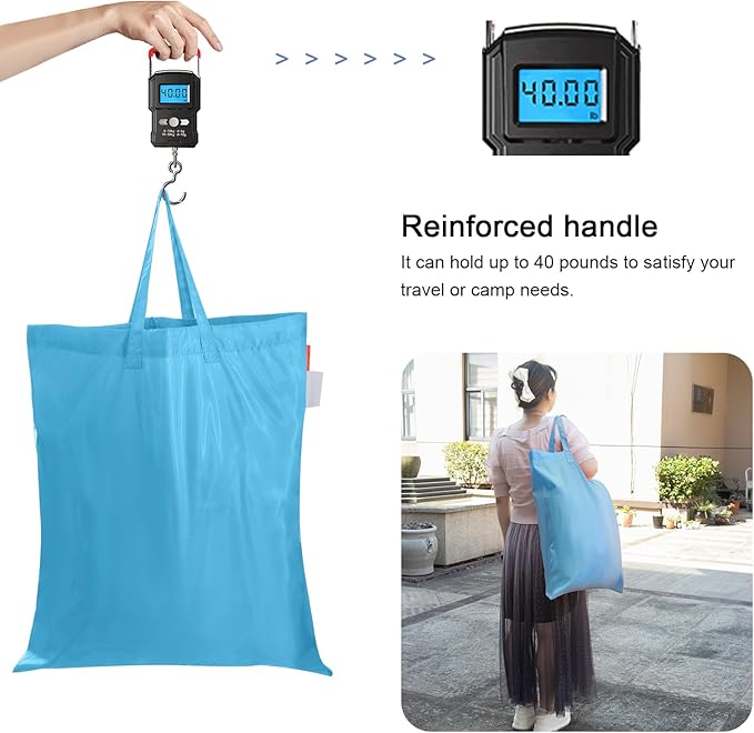 Polecasa Small Heavy Duty Laundry Bag with 130gsm Tear Resistant Fabric and Handles, Easy to Carry Durable Dirty Clothes Drawstring Bag, Perfect for College Dorm, Travel, 2 Pack 21”x24”, Gulf Blue