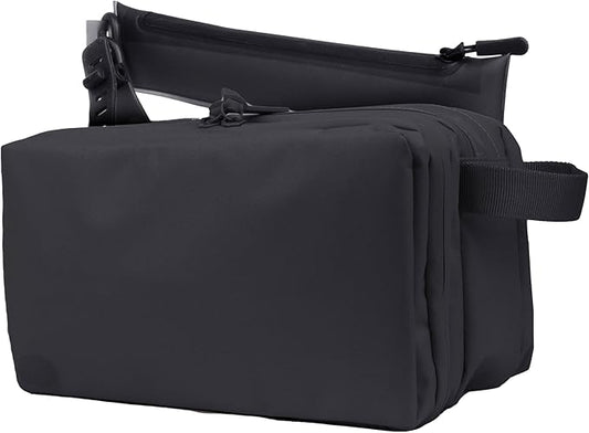 Gravel Hanging Toiletry Bag – Water-Resistant Dopp Kit for Men & Women (Black, Max)
