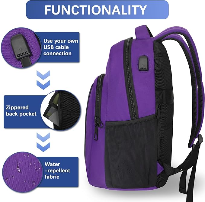 LARIPOP Travel Laptop Backpack,15.6 Inch Business Laptop backpack for Men Women with USB Charging Port,Water-Resistant Laptopack Weekender Daypack for Work College Computer