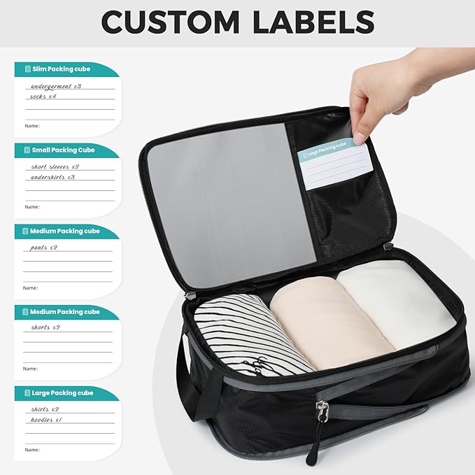 BAGAIL 6 Set Ultralight Compression Packing Cubes Packing Organizer for Travel Accessories Luggage Suitcase Backpack
