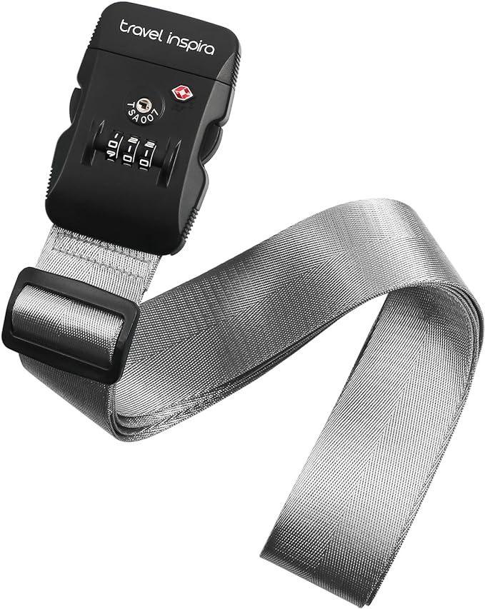 Travel Inspira Luggage Straps for Suitcases with TSA Lock, Protect Your Luggage Anti-Burst, High Visibility Color, Easy to Identify Luggage Adjustable Heavy Duty Belt for 20-32 Inch Suitcases