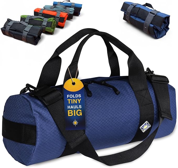 North Star Sports Foldable Duffle Bag for Travel, Gym & Outdoor Camping | Tough and Packable Sport Equipment Bag & Gear Organizer | Heavy Duty Large Duffel Bags for Traveling
