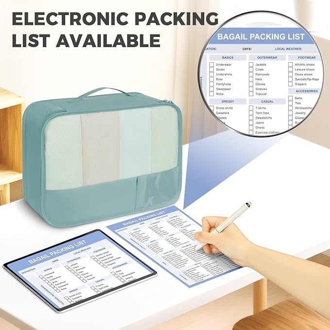 BAGAIL 9 Set Packing Cubes Luggage Packing Organizers for Travel Accessories