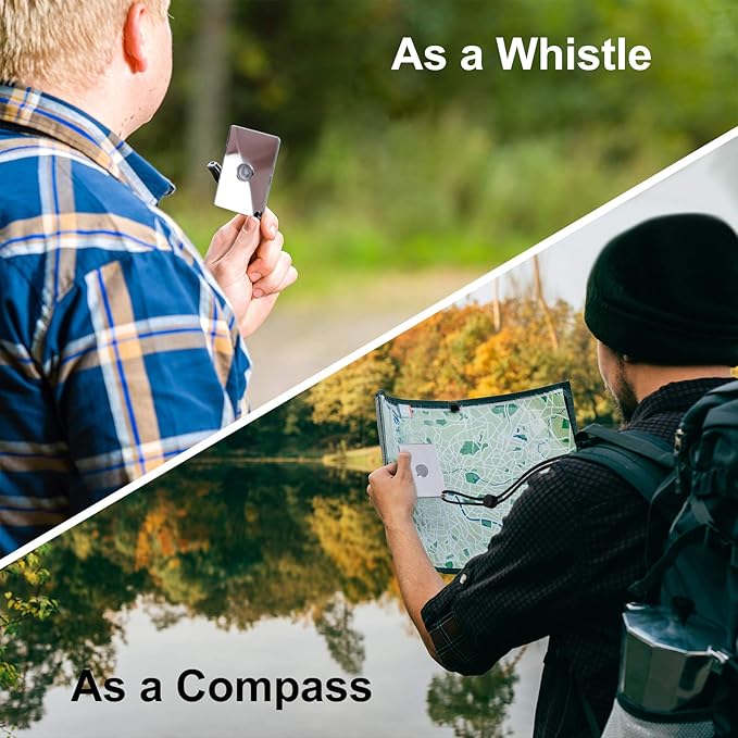 Jetec 2 Pieces Survival Reflective Mirror 2 x 3 Inch Send Remotely PFD Mirrors Outdoor Survival Technologies Small Signal Mirror for Backpacking