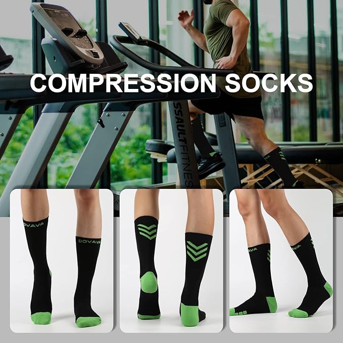 DOVAVA Dri-tech Compression Crew Socks (4/6 Pairs), Comfort Boost Circulation