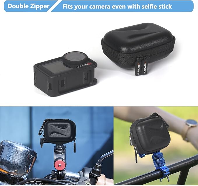 JSVER Mini Carrying Case for GoPro Hero 13/12/11/10/9/8/7/6/5/4/3, DJI Osmo Action, AKASO EK7000 / EK7000 Pro / V50 Pro/Brave 4, Campark ACT74 / ACT76, Dragon Touch Vision 3, YI Lite / 4K+
