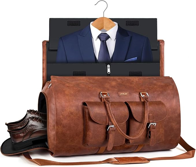 Garment Bag for Travel, Convertible Carry on Garment Duffel Bag for Men 3Pcs Weekender Bag 2 in 1 Hanging Suitcase Suit Bag