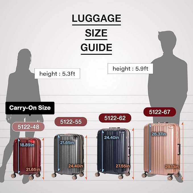 LEGEND WALKER Durable Aluminum Frame Hardside Luggage, 28-inch, Carbon, 5122-62-CB