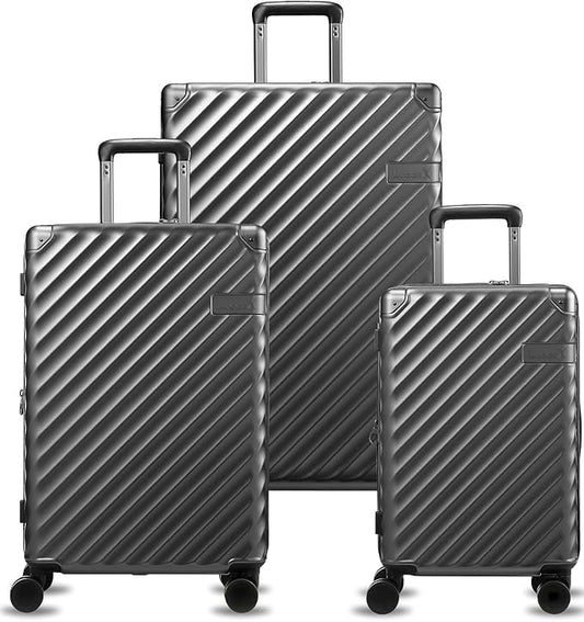 LUGGEX Luggage with Spinner Wheels, Polycarbonate Expandable Hard Shell Suitcase