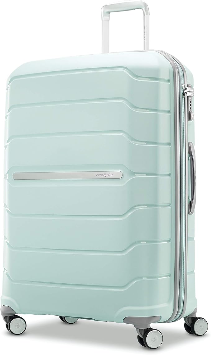Samsonite Freeform Hardside Expandable with Double Spinner Wheels, Mint Green, Checked-Large 28-Inch
