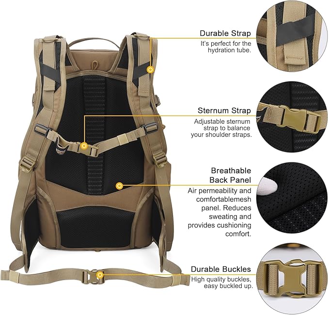 Mardingtop 35L Molle Tactical Military Backpack for Men，Cordura Backpack for Hiking,Camping,Survival