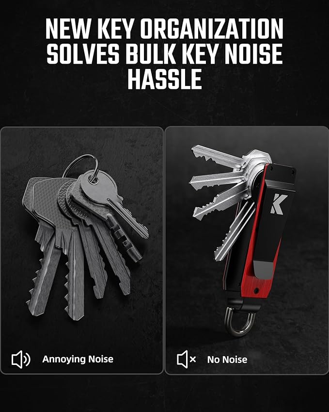 Key Organizer for Men Compact Key Holder Minimalist Key Case Metal Key Chain Key Holder for Keychain Secures 2-5 Keys