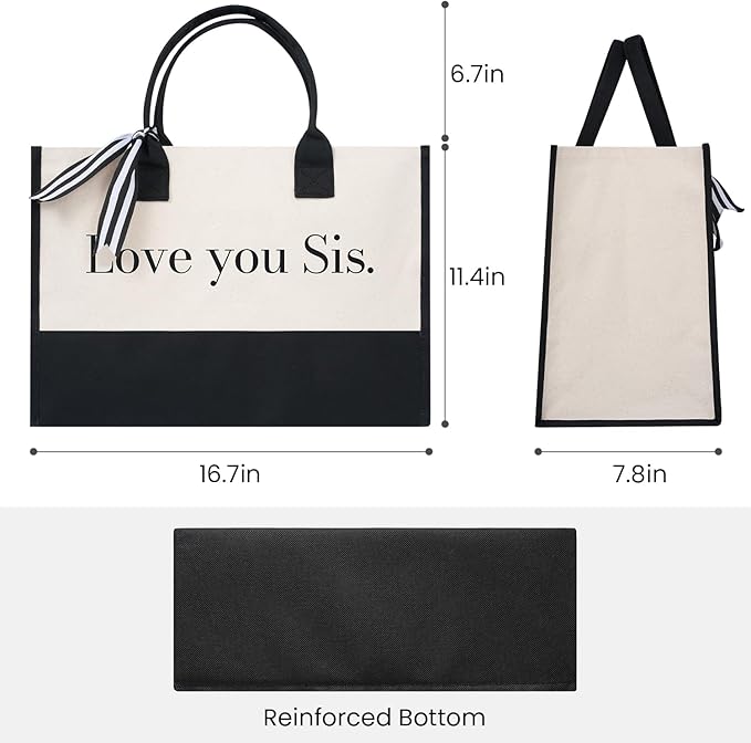 BAGAIL Initial Tote Bag, Personalized Birthday Gifts for Women, Teacher, Friends, Mom, Wedding, Monogrammed Beach Bag