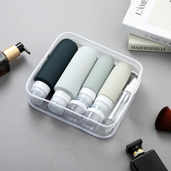 16 Pack Travel Bottles for Toiletries, Large 6oz Silicone Travel Containers jar for Toiletries, Leak Proof Refillable Liquid Shampoo And Conditioner Travel Essentials toiletry Bottles
