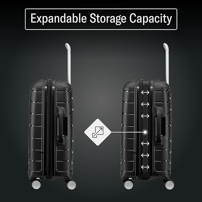 Samsonite Freeform 28-Inch Large Luggage with Dual 360° Spinner Wheels - Checked Suitcase - TSA Lock, Airline-Approved - Lightweight Durable Polypropylene Expandable Hardshell - White