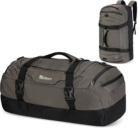 Ubon Large Duffel Bag Weekender Bags with Shoe Compartments 4-Way Sports Gym Backpack with Padded Straps Camping Traveling Duffle Bag