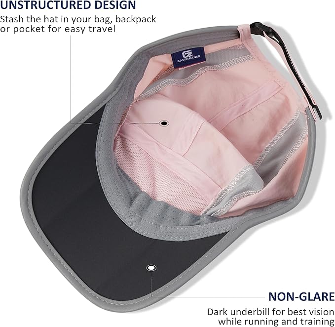 GADIEMKENSD Reflective Folding Outdoor Hat Unstructured Design UPF 50+ Sun Protection Sport Hats for Womens and Mens