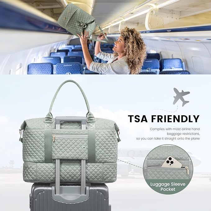 LOVEVOOK Travel Duffle Bag,Weekender Bags for Women with Shoe Compartment，Carry on Overnight Bag with Toiletry Bag,Gym Duffel Bag with Wet Pocket, Hospital Bags for Labor and Delivery