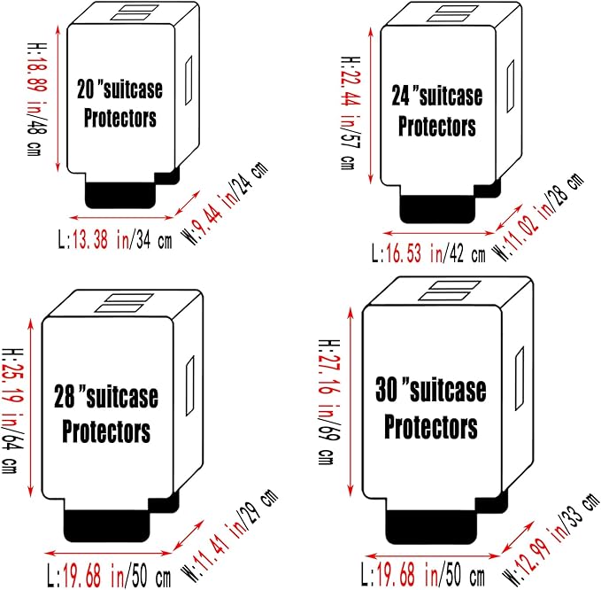3 PCS Thicken Clear PVC Luggage Cover Protectors for TSA Approved 20" 24" 28" suitcase covers for luggage,Waterproof Dustproof Anti-scratch Travel Suitcase Cover Set