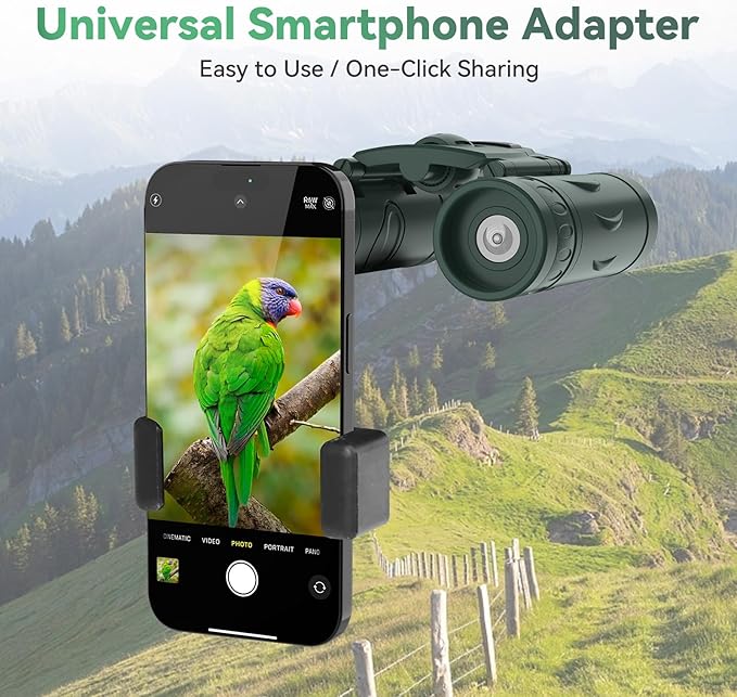 300x25 Binoculars for Adults and Kids, High Powered Mini Pocket Binoculars with Phone Adapter, Waterproof Compact Telescope for Bird Watching, Hunting, Concert, Theater, Opera, Traveling, Sightseeing