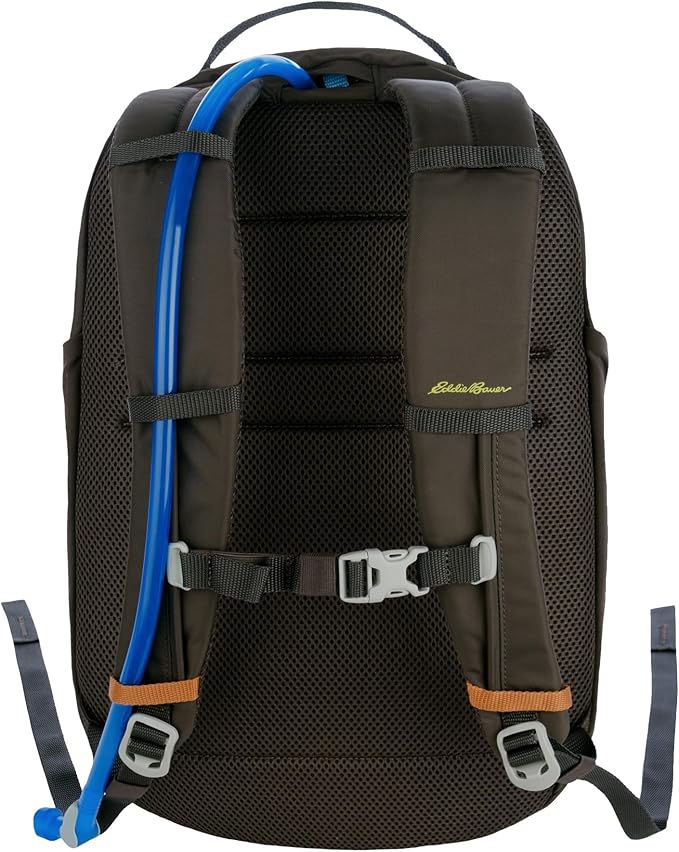 Eddie Bauer 26L Venture Backpack, Hydration and Laptop Compatible Daypack, Carbon Black