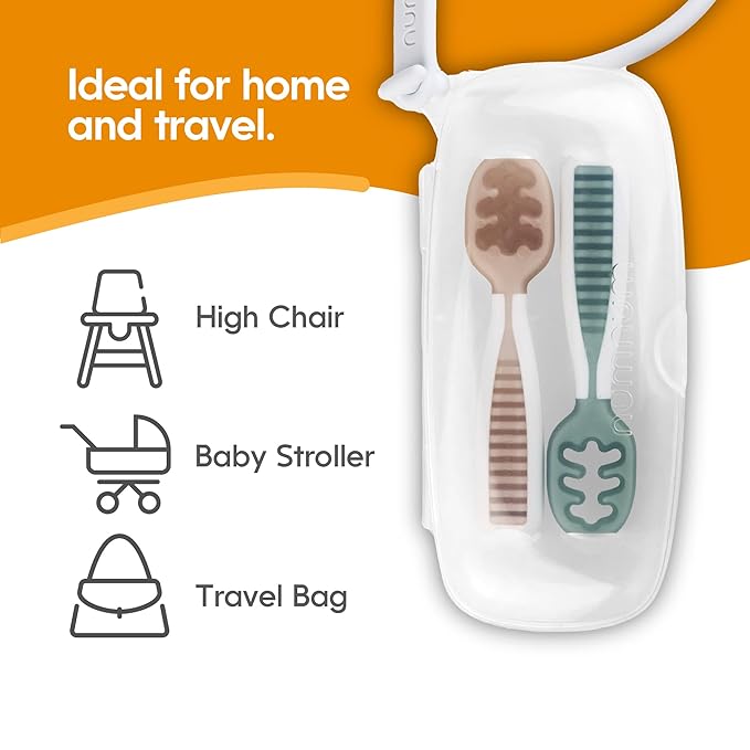 NumNum Pre-Spoon GOOtensils Travel Case with Silicone Tie – Clear (Case Only, Spoons Not Included)