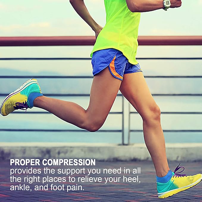 PAPLUS Ankle Compression Sock for Men and Women 2/4/6 Pairs, Low Cut Compression Running Sock with Ankle Support
