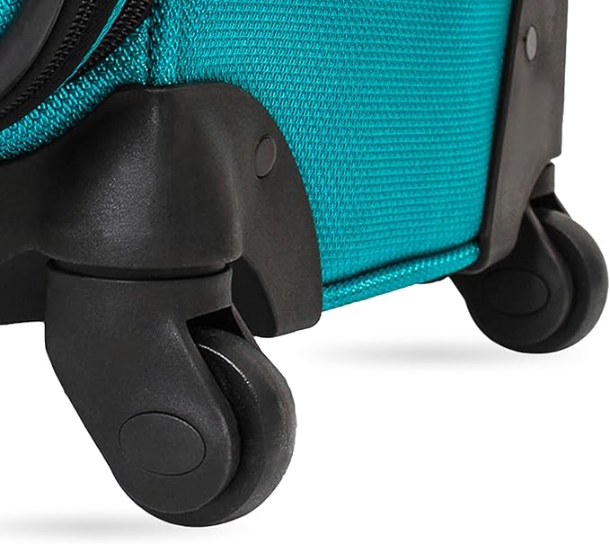 SwissGear Sion Softside Expandable Luggage, Teal, Checked-Medium 25-Inch