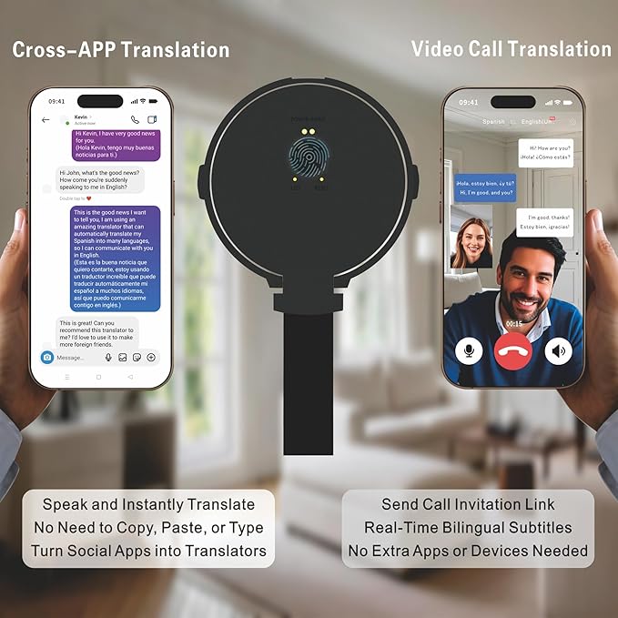 Language Translator Device for All Languages, Pocket AI Real Time Translation Device, Voice/Word/Photo/Call/Offline Translate for Travel, Business & Learning (Black)