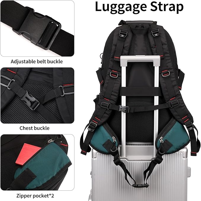 Nerlion 40L Hiking Backpack Travel Backpack for Men Women Camping Waterproof Outdoor Hiking Daypack Lightweight Backpack (Dark Green)