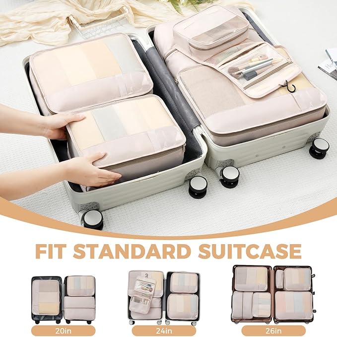 BAGAIL 9 Set Packing Cubes Luggage Packing Organizers for Travel Accessories