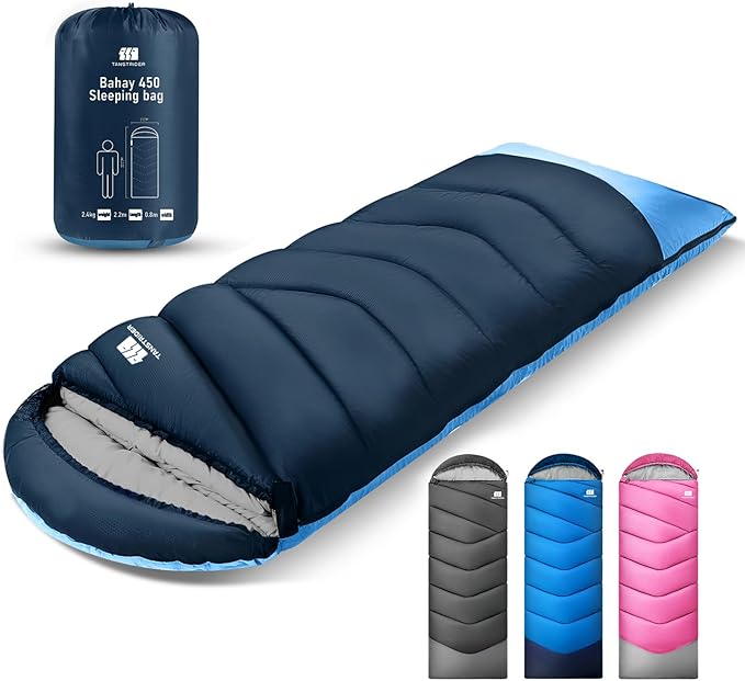 Sleeping Bags for Adults Cold Weather,Portable, Waterproof,Lightweight Sleeping Bag for Tall Girls Boys with Compression Sack for Warm Camping, Hiking, Outdoor & Indoor