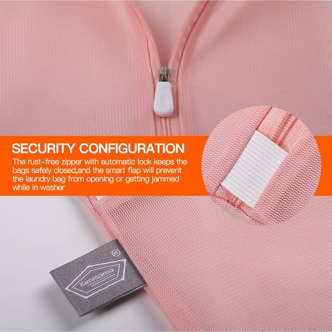 Kimmama Laundry Bag Mesh Wash Bags, Washing Machine Wash Bag, Net Washer Sack with Zipper, Dryer Pouch for Cleaning and Drying Cloths, Garment, Delicates, T-shirt, Underwear, Bra, Pant, Small Toys