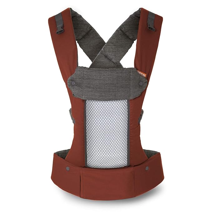 Beco 8 Baby Carrier from Newborn to Toddler (7-45lbs) - All in 1 Hybrid Front, Hip and Backpack Style Carrier with Breathable, Cooling Mesh - Rust