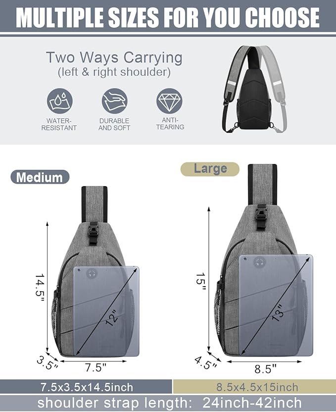 Crossbody Bags for Women Men Trendy Sling Bag Bakpack Casual Chest Bag with Convertible Shoulder Strap