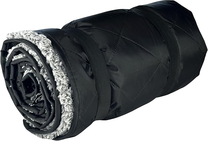 DOWN UNDER OUTDOORS Large Waterproof Windproof Extra Thick 350 GSM Quilted Fleece, or Sherpa Stadium Blanket