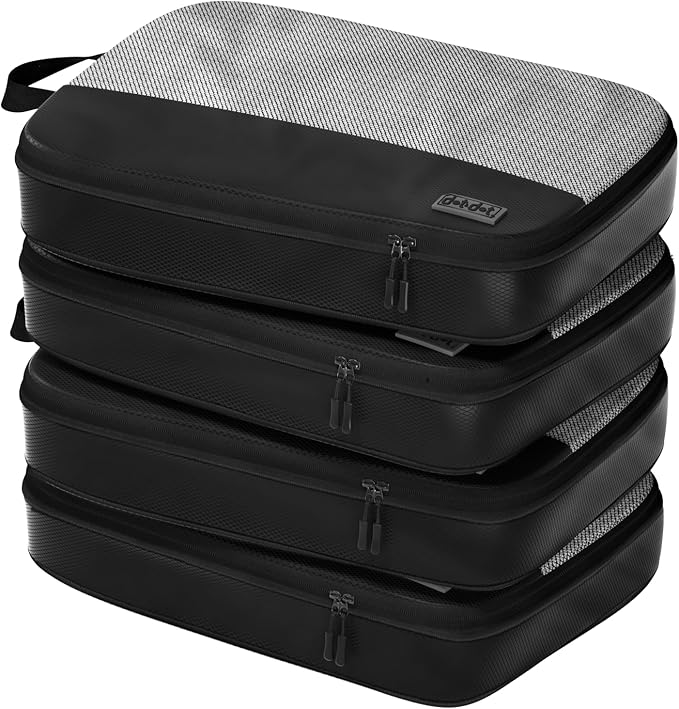 4pc Large Compression Packing Cubes for Travel - Luggage Packing Organizers - Travel Packing Cubes for Suitcases