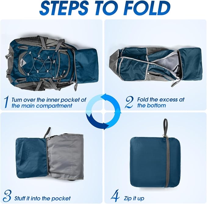 IGOLUMON Hiking Backpack 40L Packable Lightweight Camping Backpack Men Women Waterproof Hiking Daypack Outdoor Travel Daypack