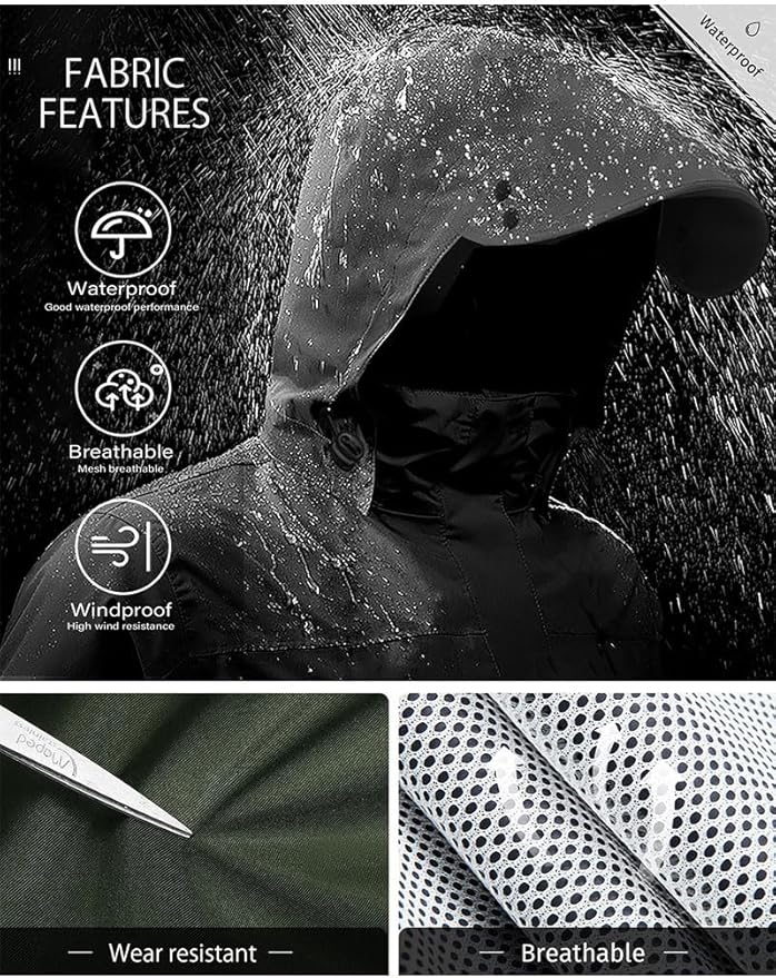 iCreek Rain Suit Waterproof Jacket with Pants 2 Pieces Breathable Lightweight Packable Raincoat with Hooded Rain Gear Unisex