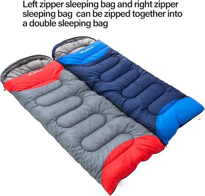 BISINNA Sleeping Bag with Pillow - 4 Season Backpacking Sleeping Bag Lightweight Waterproof Warm and Washable for Adults, Kids, Women, Men's Outdoors Camping, Hiking, Mountaineering