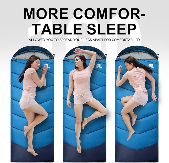 Sleeping Bags for Adults Cold Weather,Portable, Waterproof,Lightweight Sleeping Bag for Tall Girls Boys with Compression Sack for Warm Camping, Hiking, Outdoor & Indoor