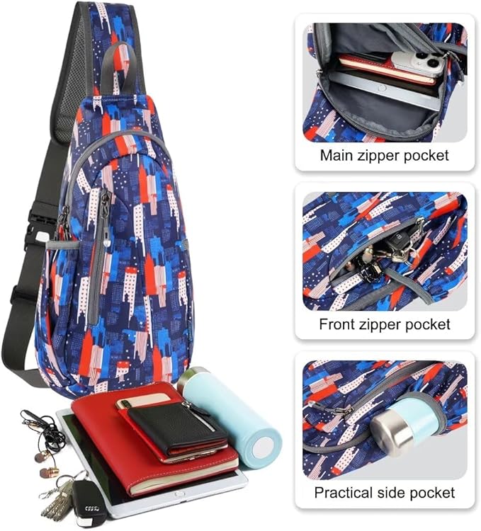 TITECOUGO Small Sling Bag, Lightweight Crossbody Backpack for Men Women, Shoulder Bag for Sports and Outdoor
