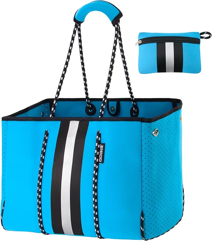 QOGiR Neoprene Multipurpose Beach Bag Tote with Inner Zipper Pocket … … … …